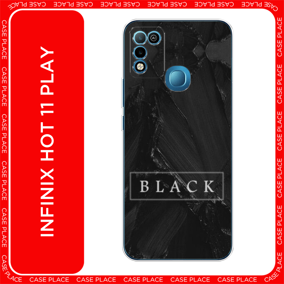 Чехол на Infinix HOT 11 Play / Инфиникс Хот 11 Плей с принтом Black цвет