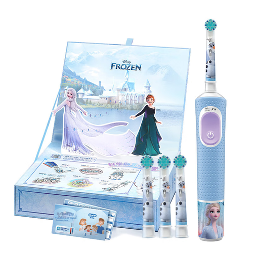 Электрическая зубная щетка Oral-B D103K Frozen Edition для детей 3-7 лет с 3 насадками синий 6863₽