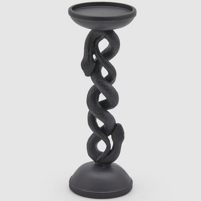 Металлический подсвечник для 1 свечи Graceful Snake 25 см черный