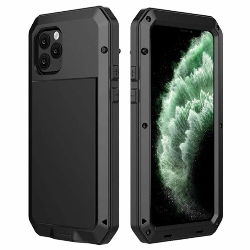 Бронированный противоударный чехол Taktik Extreme для iPhone 13 / Тактик на Айфон 13, серебристый — фото 1