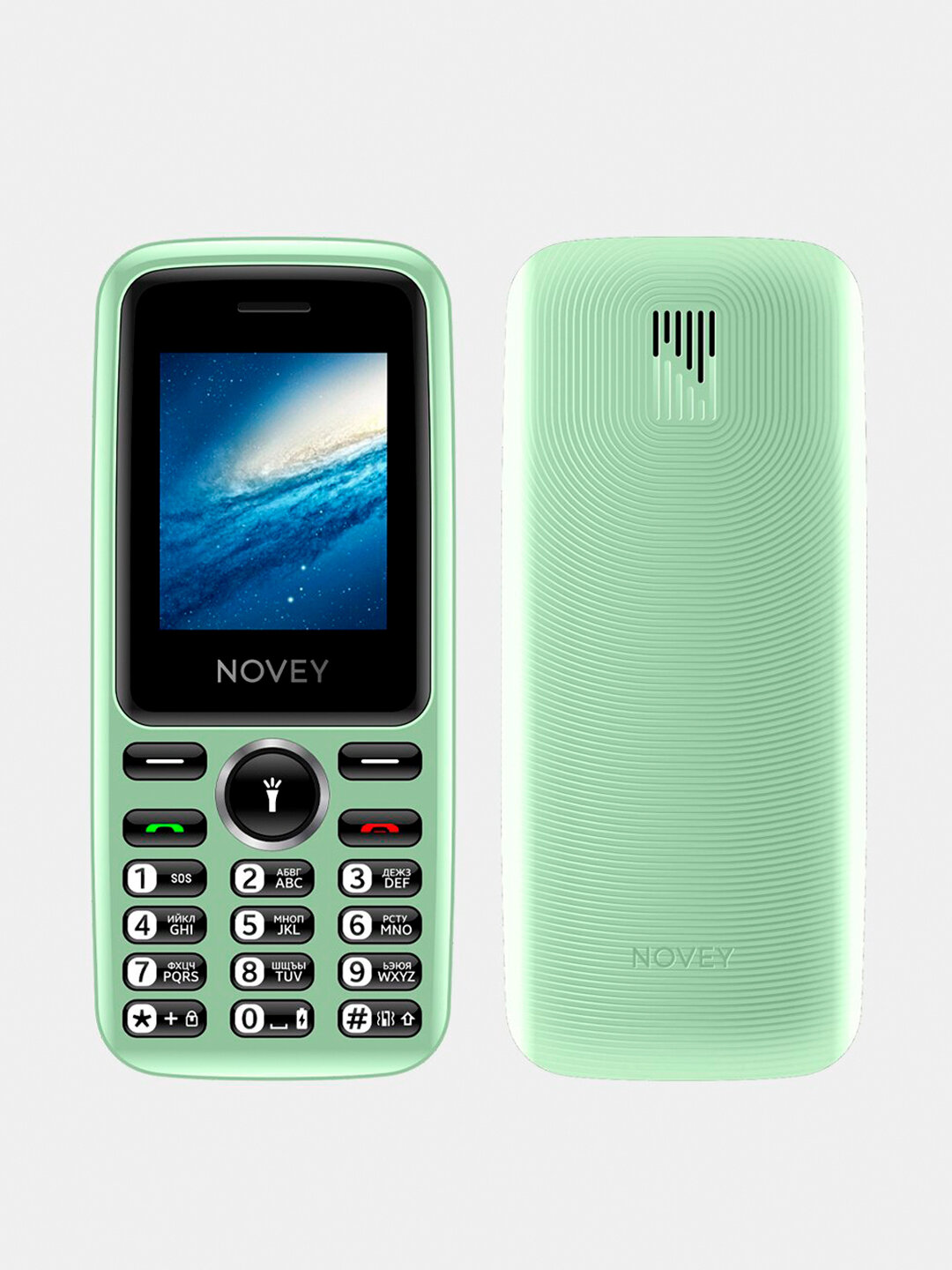 Кнопочный, мобильный телефон Novey 102 Black 1-SIM слот, зеленый