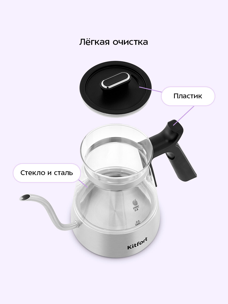 Чайник для варки кофе Kitfort KT-8707 — фото 1