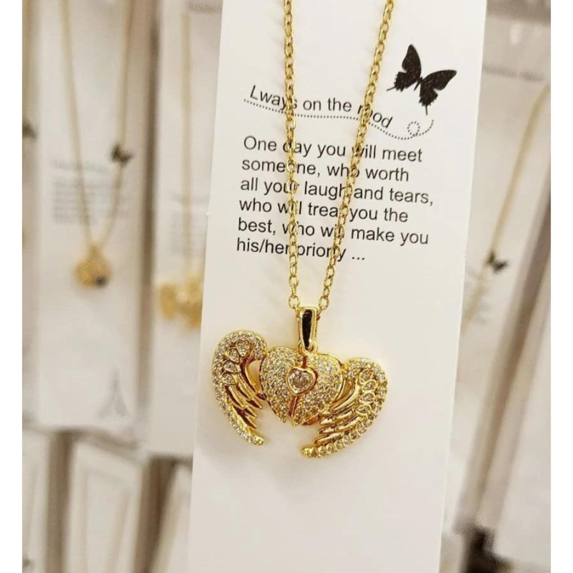 Комплект бижутерии: цепь, аквамарин синтетический, желтый — фото 1