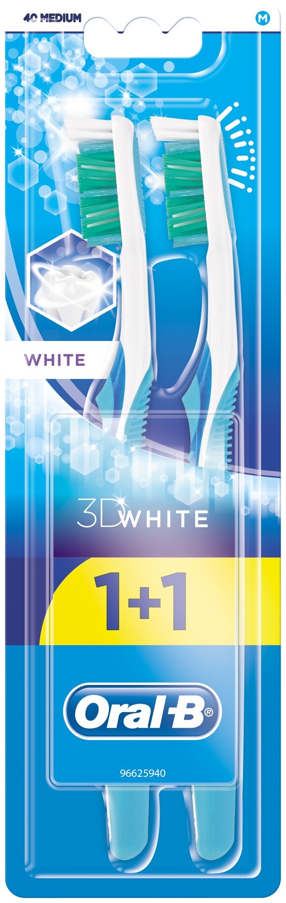 Зубная щетка Oral-B 3D White Отбеливание Средней жесткости, 2 шт.