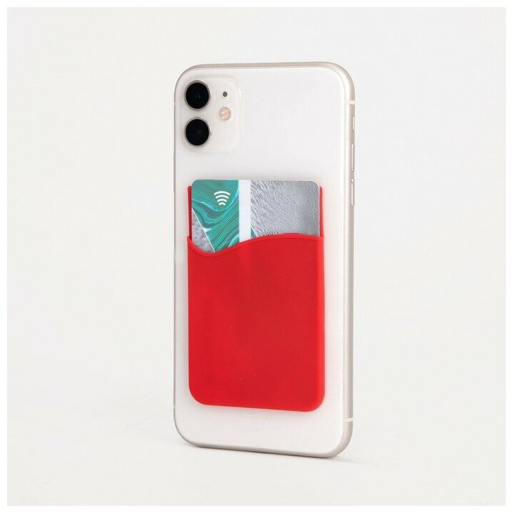 Картхолдер на телефон силикон цвет красный