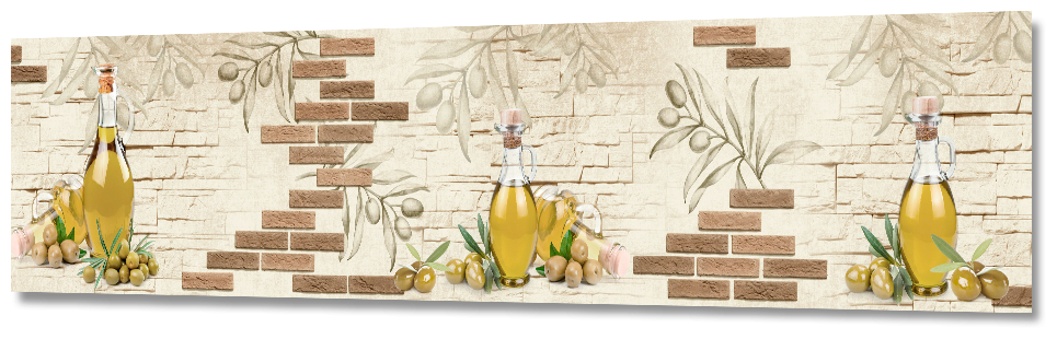Фартук Кухонный на стену "Олива ФФ 325" 3000*600*1,5мм, ПВХ, фотопечать с жиростойким глянцевым покрытием