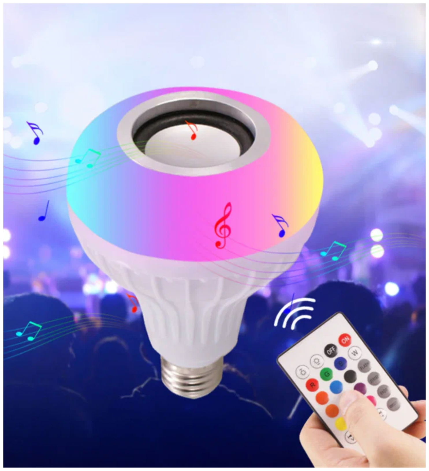 Светодиодный светильник Диско ULI-Q340 8W/RGB/E27 WHITE с динамиком и Bluetooth 220В белый ТМ Volpe - фотография № 3
