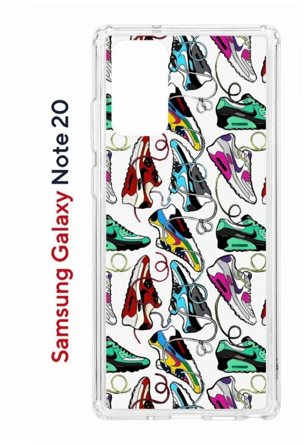 Чехол для Samsung Galaxy Note 20 Kruche Print Кроссы Nike Air Max, противоударный силиконовый бампер с рисунком, пластиковая накладка с защитой камеры
