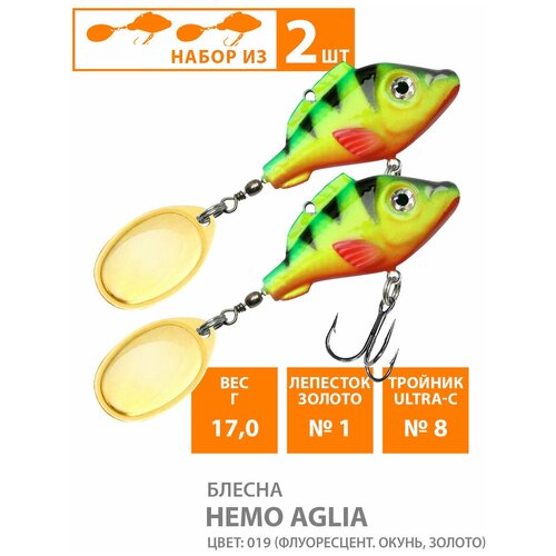 Блесна AQUA немо AGLIA 26,0g, цвет 014 (клоун, серебро)