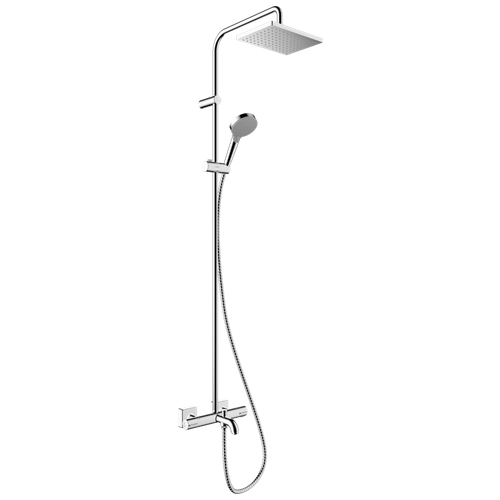 душевая стойка hansgrohe crometta s 240 1jet showerpipe ecosmart 27269000 9 л Душевая система HANSGROHE VERNIS SHAPE SHOWERPIPE 230 1JET ECOSMART С термостатом для ванны 26098000 хром