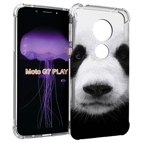 Чехол MyPads Панда-портрет для Motorola Moto G7 Play задняя-панель-накладка-бампер чехол mypads шерлок холмс портрет для motorola moto g7 play задняя панель накладка бампер