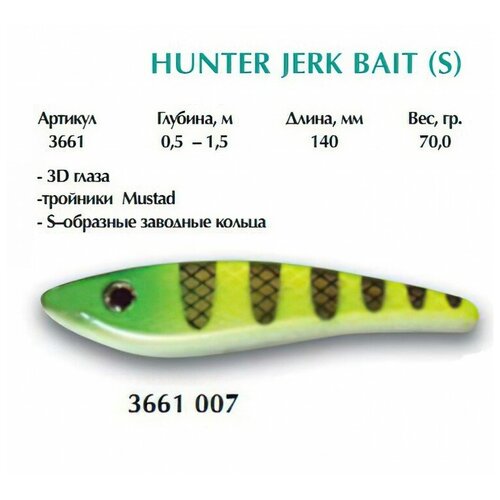 Воблер Cottus Hunter Jerk Bait 14см 70г 3661007 539₽