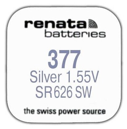 R (SR 626 SW, 1.55V, 30mAh, 6.8x2.6mm)(батарейка для часов), RENATA 377 (20 шт.)