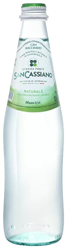 Вода минеральная природная питьевая негазированная Сан Кассиано 0,5 л. Италия