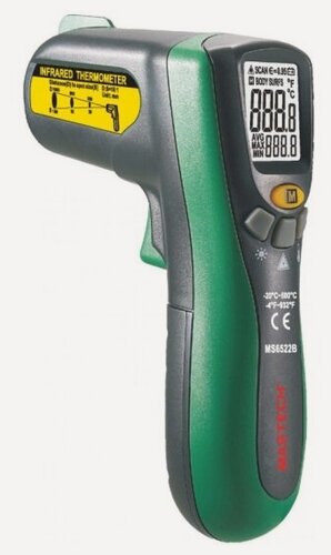Изображение товара Пирометр Mastech MS6522B с подсветкой дисплея (диапазон измерений -20.+500°С)