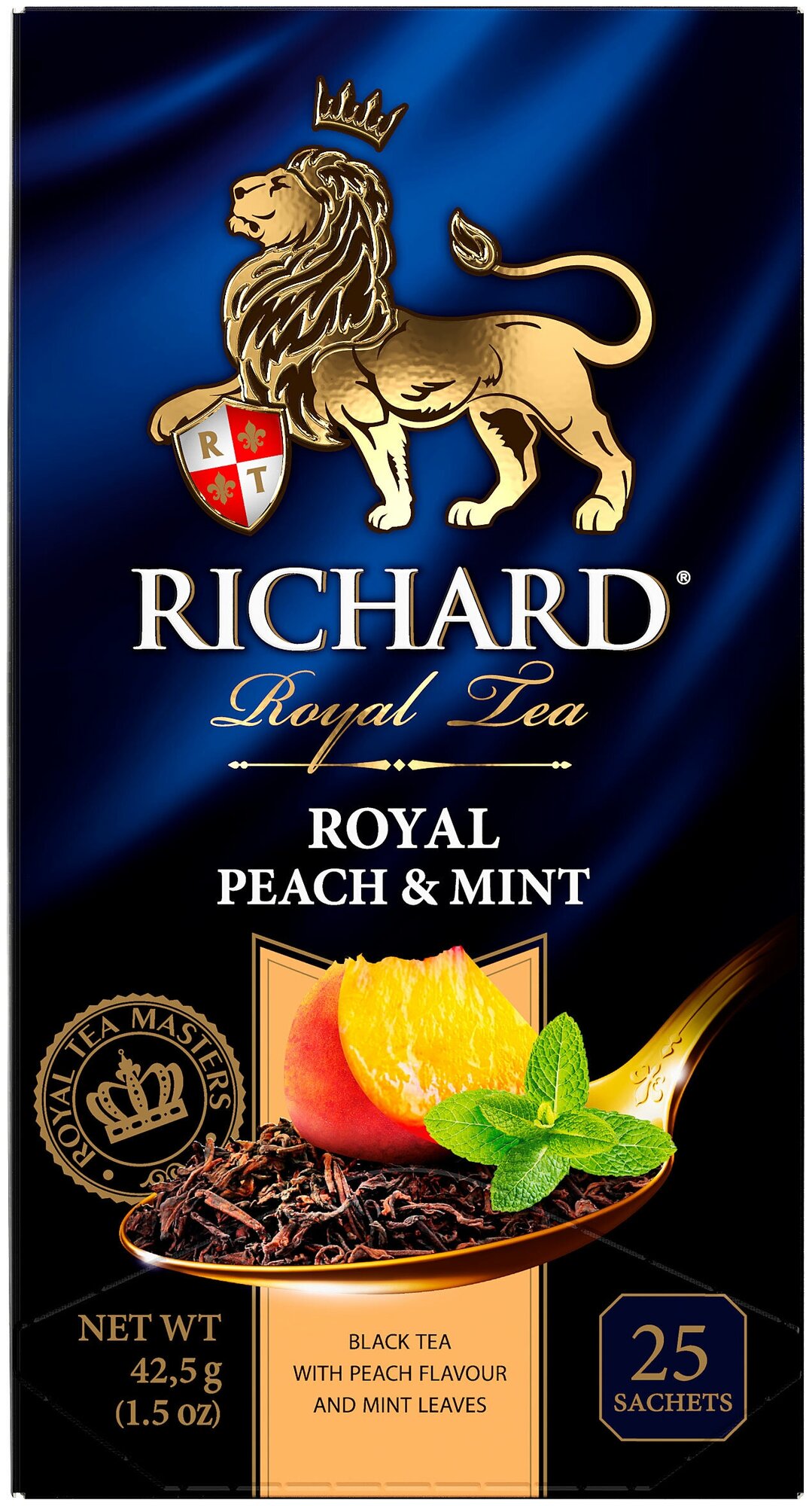 Чай черный Richard Royal Peach & Mint в пакетиках, 25 пак.