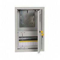 Распределительный шкаф ЩУРв 12 мод, IP31, встраиваемый, сталь, серая дверь, с клеммами | код. MKM25-V-12-31-ZO | IEK ( 1шт. )