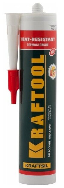 Герметик силиконовый красный, температуростойкий (от -62 С до 275 С), 300мл Kraftool 41259