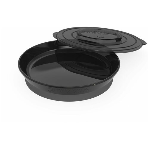 Тарелка Twistshake (Plate). Чёрная (Black). Возраст 6+m. плоская пластиковая тарелка wildo camper plate flat чёрная