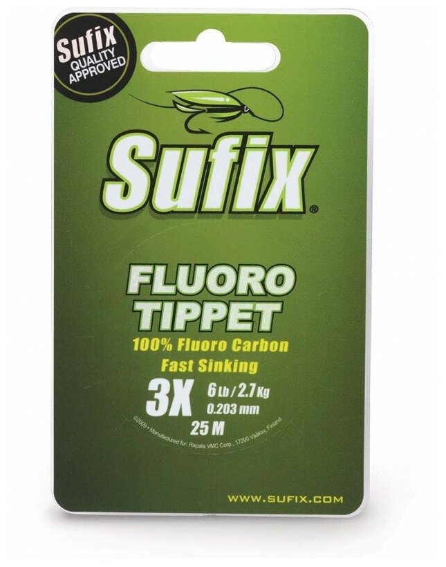 Леска флюорокарбон Sufix Fluoro Tippet Clear 25м 0.158мм 1.8 кг