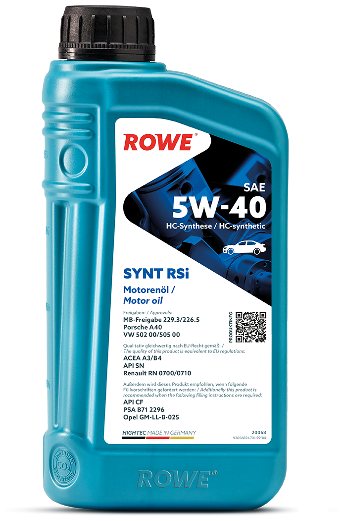 Синтетическое моторное масло ROWE Hightec Synt RSi SAE 5W-40