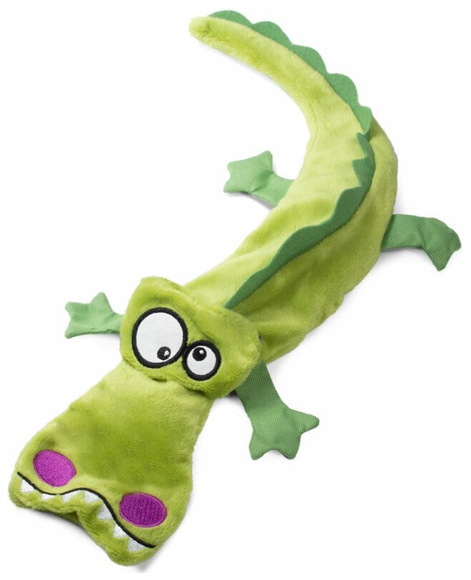 Игрушка для собак GIGWI Dog Toys Крокодил с 4-мя пищалками без набивки, текстиль (38см)