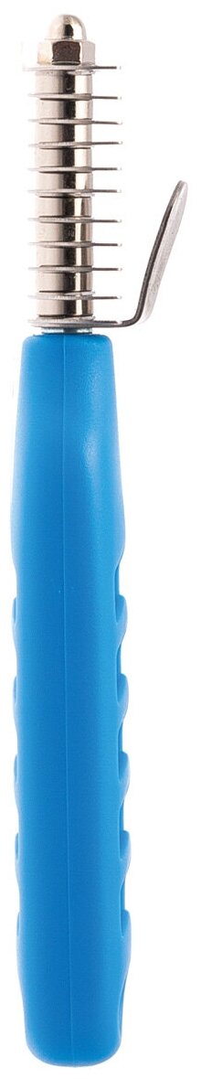 Pet Line DeLIGHT Колтунорез боковой мини 11 лезвий загнут (синяя ручка) - фотография № 7