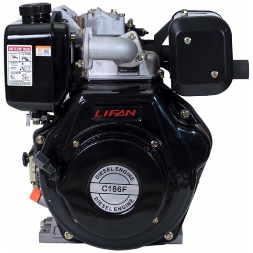 lifan двигатель lifan diesel 178f вал 25мм Двигатель дизельный Lifan Diesel 186F D25 (9.2л. с, 418куб. см, вал 25мм, ручной старт)