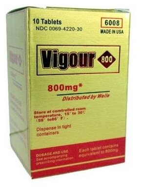 Вигор 800 (Vigour 800) - для повышения потенции 10 шт.