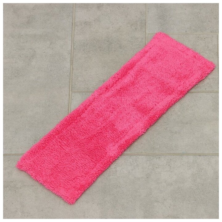 Доляна Насадка для плоской швабры Доляна, 42×12 см, 60 гр, микрофибра, цвет розовый