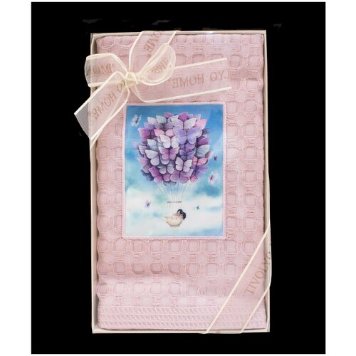 Вафельное полотенце 50х70 см (1 шт) Fincandaki розовый Tivolyo (розовый), Полотенце 50x70