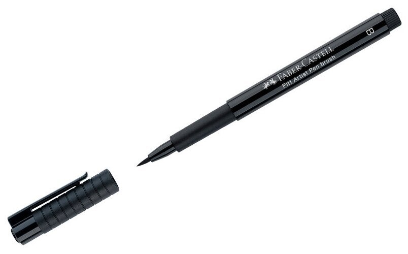 Ручка капиллярная Faber-Castell "Pitt Artist Pen Brush" цвет 199 черная, кистевая, 10 шт.