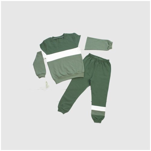 Комплект одежды АЛИСА, свитшот и брюки, повседневный стиль, размер 9927, белый, зеленый