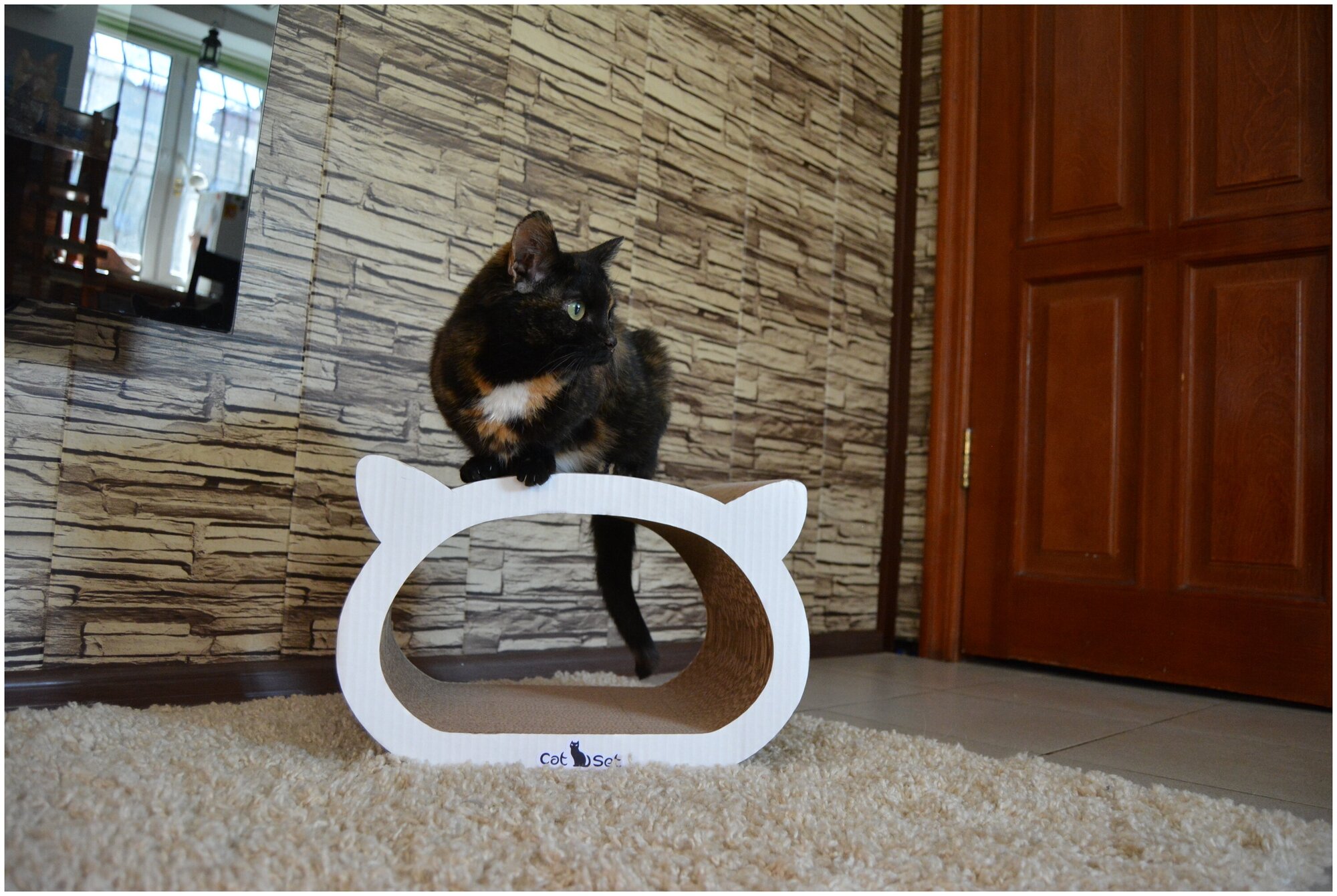Cat Set "Когтеточка - лежанка Koty ", 38*23*25см, Когтеточка для кошек из картона — фото 1