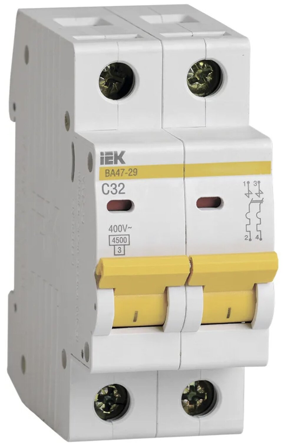 Автоматический выключатель IEK ВА 47-29 2P (C) электромагнитный 45kA