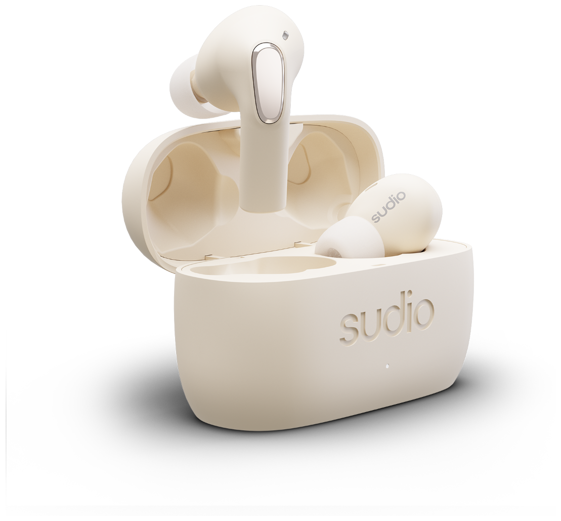Беспроводные TWS наушники Sudio модель E2. Цвет: пастельный белый