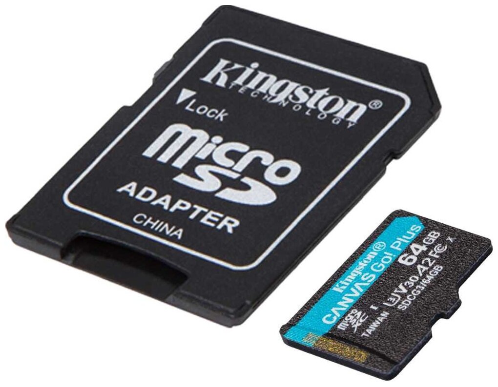 Карта памяти microSDXC UHS-I U3 KINGSTON Canvas Go! Plus 64 ГБ, 170 МБ/с, Class 10, , 1 шт., переходник SD - фото №10