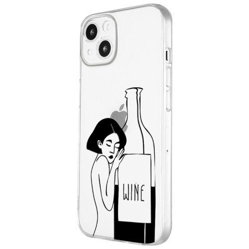 Силиконовый чехол с защитой камеры Mcover на Apple iPhone 13 с рисунком Бутылка вина силиконовый чехол с защитой камеры mcover на apple iphone 13 mini с рисунком бутылка вина