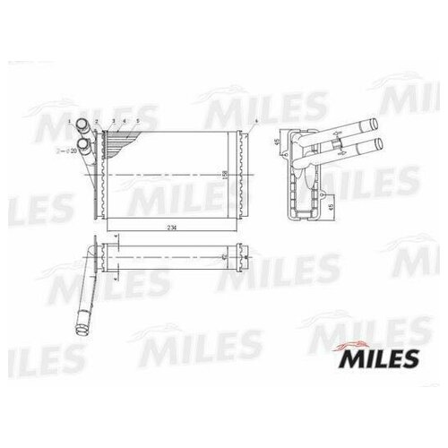 Радиатор печки (отопителя) MILES ACHM003 VAG A4 PASSAT SUPERB 1.6-4.0 1.9TD 2.5TD 94-08