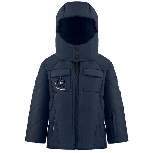 Горнолыжная куртка Poivre Blanc для мальчиков, карманы, светоотражающие элементы, съемный капюшон, утепленная, водонепроницаемая, размер 7(122), синий