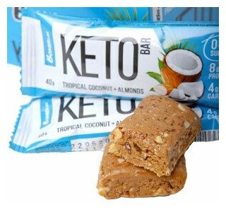 BOMBBAR протеиновый батончик Keto Bar со вкусом тропический кокос и миндаль 40 гр. - фотография № 6