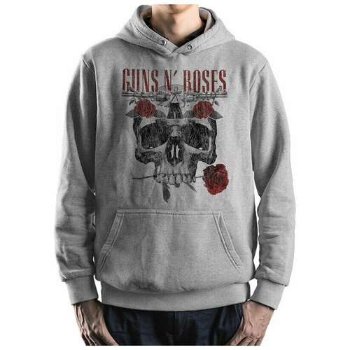 Худи Design Heroes Guns N' Roses / Рок - Guns And Roses / Мужская серый 56