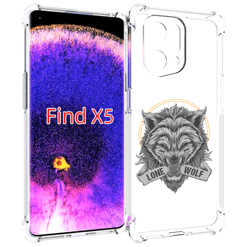 Чехол MyPads Одинокий-волк мужской для Oppo Find X5 задняя-панель-накладка-бампер