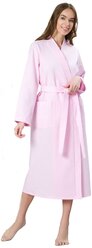 Женский вафельный халат Росхалат, светло-розовый . Размер 42-44