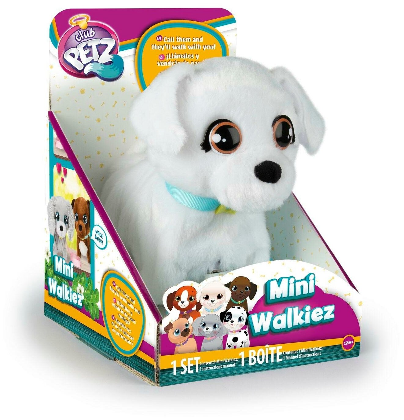 Игрушка интерактивная IMC Toys Club Petz Щенок Mini Walkiez Bichon интерактивный, ходячий, со звуковыми эффектами 99876