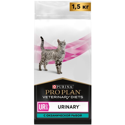 Сухой корм для кошек Pro Plan Veterinary Diets Urinary Ur St/Ox, при болезни нижних отделов мочевыводящих путей, с океанической рыбой 2 шт. х 350 г
