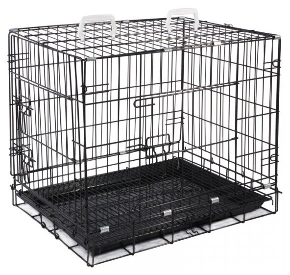 Triol клетка для собак и кошек эмалированная, черный (510x330x400 мм) - фото №2