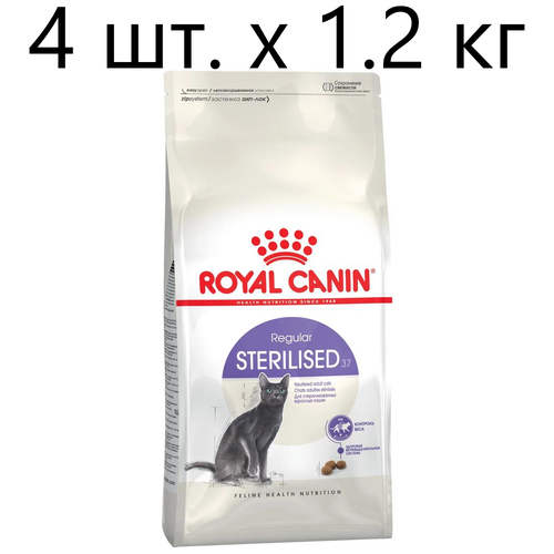 Сухой корм для стерилизованных кошек Royal Canin Sterilised 37, 4 шт. х 1.2 кг