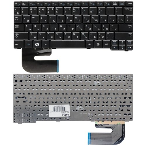 Клавиатура для ноутбука Samsung N102 N128 N140 N148 Series Плоский Enter Черная без рамки PN BA59-02686D 900₽