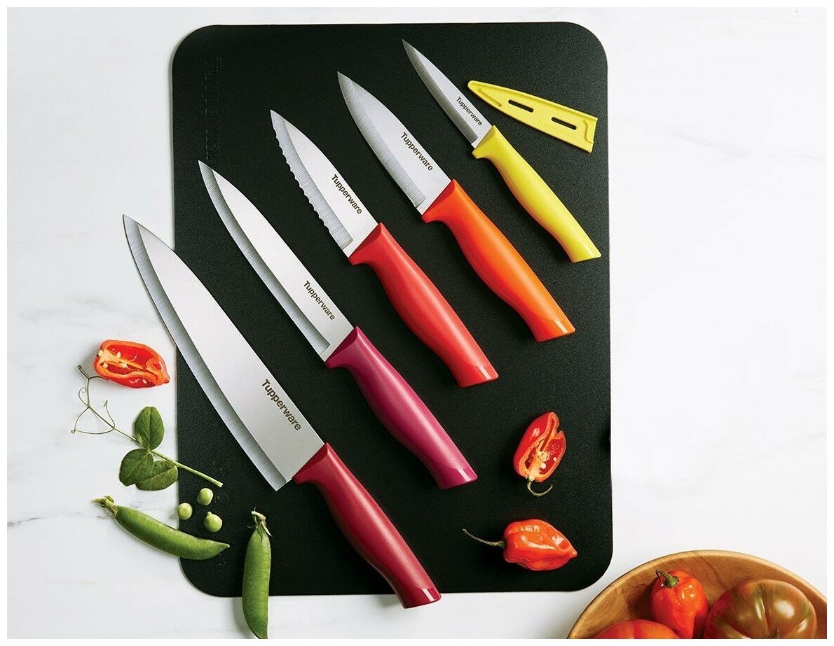 Нож для овощей Tupperware Гурман с чехлом красный - фотография № 5